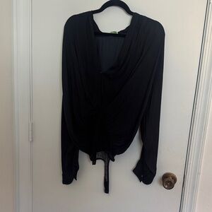 Chic Black Drape Women's bodysuit